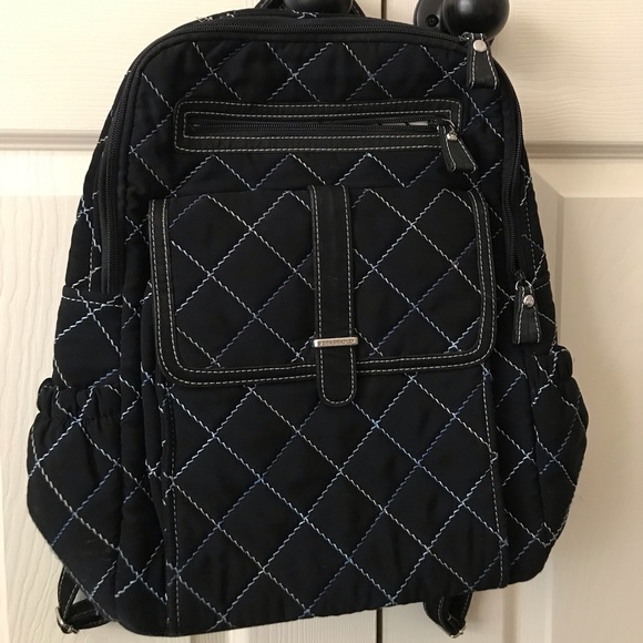 Vera Bradley Black Microfiber Backpack - Picture 1 of 7